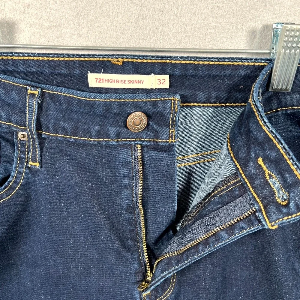 Levi's 502‎ Taper Fit Jeans Mens 54 Blue Denim Cotton Logo Dark Wash Casual